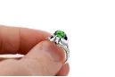 Vintage craft Ring Emerald Sterling silver 925 vrc377s