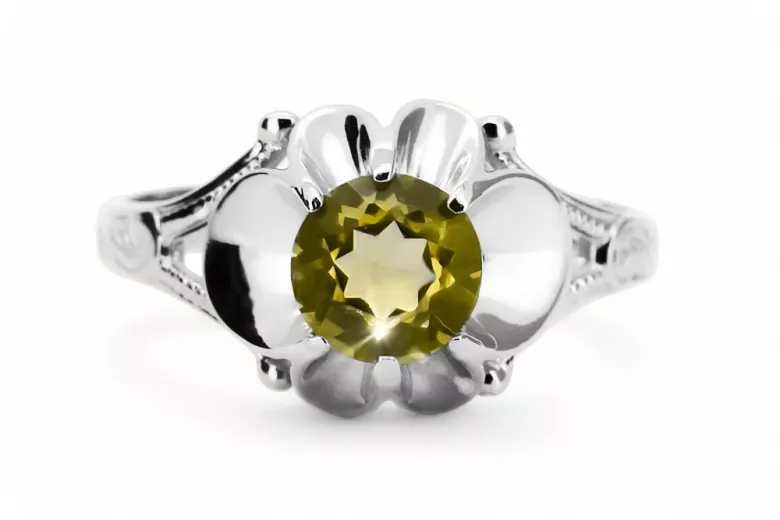 Vintage Jewlery Ring Yellow Peridot Sterling silver 925 vrc377s