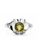 Vintage Anneau Péridot jaune Argent sterling 925 vrc377s