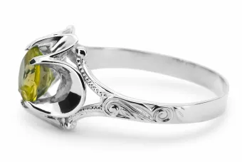 Peridoto amarillo Plata de ley 925 Anillo Joyería vintage vrc377s