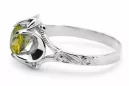 Vintage Anneau Péridot jaune Argent sterling 925 vrc377s