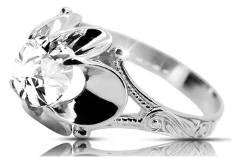 Zircon Argent sterling 925 Anneau Style vintage vrc377s