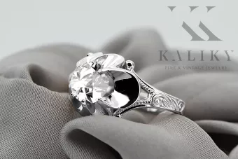 Zircon Lira sterlină de argint 925 Inel Vintage Craft  vrc377s