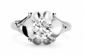 Zircon Lira sterlină de argint 925 Inel Vintage Craft  vrc377s