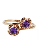 Joyería Anillo Alexandrite Original Vintage 14K Rose Gold vrc266r