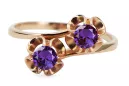 Joyería Anillo Alexandrite Original Vintage 14K Rose Gold vrc266r
