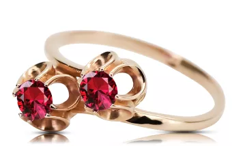 Anneau Bijoux vintage Rubis Or rose 14 carats vintage d'origine vrc266r