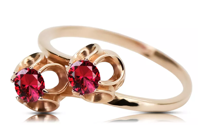 Ruby Original Vintage 14K Rose Gold Ring Vintage craft vrc266r