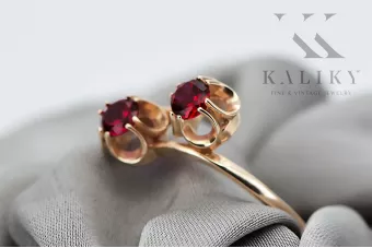 Оригинальное винтажное розовое золото 14 карат Рубин Кольцо Винтаж украшения vrc266r