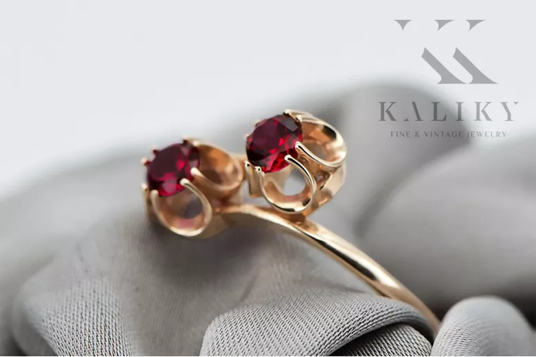 Ruby Original Vintage 14K Rose Gold Ring Vintage craft vrc266r