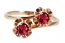 Ruby Original Vintage 14K Rose Gold Ring Vintage craft vrc266r
