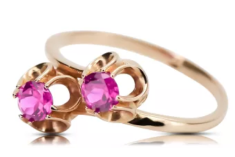 Anneau Artisanat vintage Améthyste Or rose 14 carats vintage d'origine vrc266r