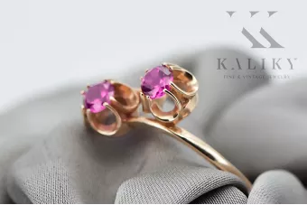 Ring Amethyst Originales Vintage-Roségold aus 14 Karat Vintage Handwerk vrc266r