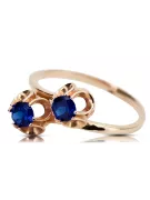 Žiedas Sapyras Originalus 14k rožinio aukso vintage Vintažiniai amatai vrc266r