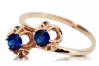 Vintage craft Ring Sapphire Original Vintage 14K Rose Gold vrc266r