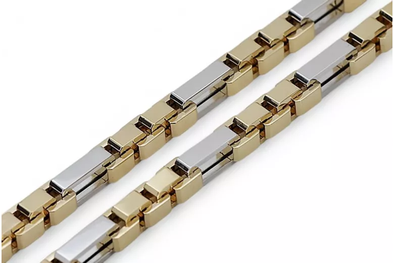 Dviejų spalvų 14k Gold unikali inkaro grandinėlė naujas modelis Puikus! cc044yw
