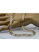 Dviejų spalvų 14k Gold unikali inkaro grandinėlė naujas modelis Puikus! cc044yw