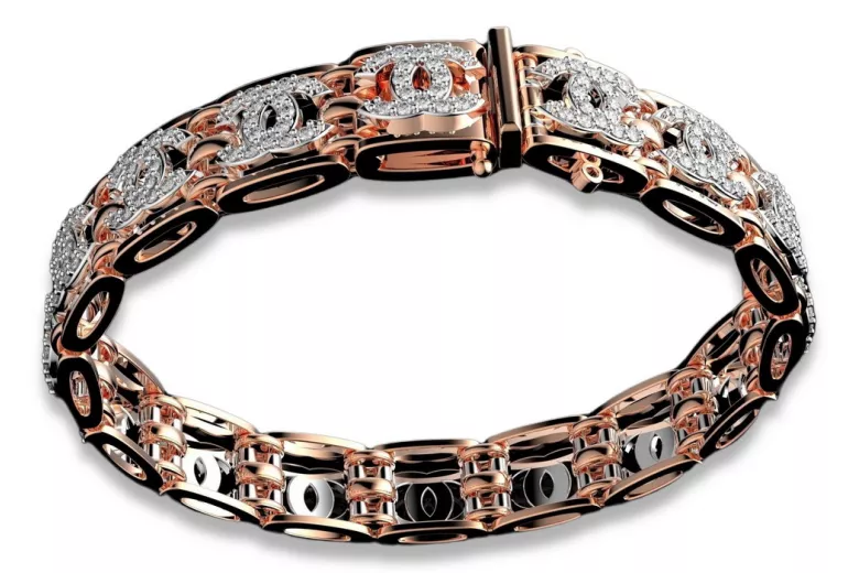 14k Yellow White Gold Bracelet with Cubic Zirconias cgcfb001yw