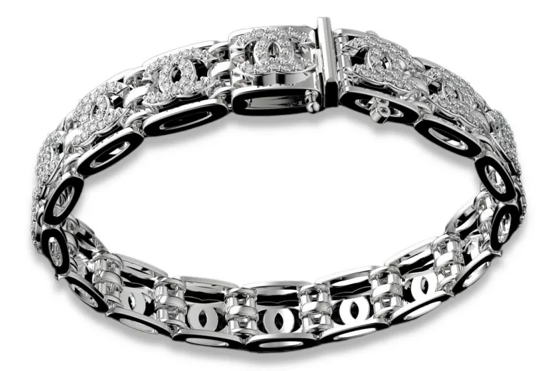 14k Yellow White Gold Bracelet with Cubic Zirconias cgcfb001yw