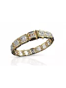 14k Yellow White Gold Bracelet with Cubic Zirconias cgcfb001yw