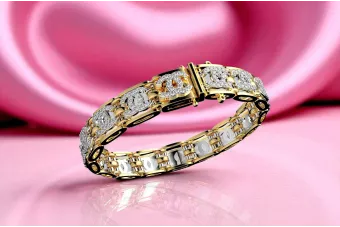 Браслет из 14-каратного желто-белого золота с кубическими цирконами cgcfb001yw