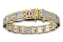 Armband aus 14 Karat Gelb-Weißgold mit Zirkonia cgcfb001yw