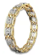 14k Yellow White Gold Bracelet with Cubic Zirconias cgcfb001yw