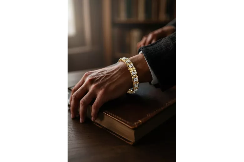 rățară din aur alb galben de 14k cu zirconii cubice cgcfb001yw
