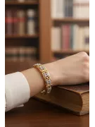 14k Yellow White Gold Bracelet with Cubic Zirconias cgcfb001yw