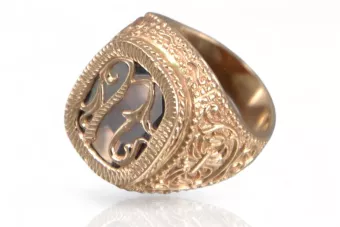Rose pink 14k gold 585 Men's Alexandrite signet ring vsc035r Russian Soviet Vintage style