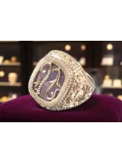 Rosa rosa de oro de 14 quilates 585 Anillo de sello de los hombres Alejandrita vsc035r Soviética rusa estilo Vintage