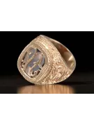 Rosa rosa de oro de 14 quilates 585 Anillo de sello de los hombres Alejandrita vsc035r Soviética rusa estilo Vintage