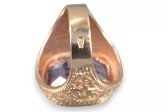 Rose rosa 14k Gold 585 Herren Alexandrit Siegelring vsc035r Russisch sowjetischen Vintage-Stil