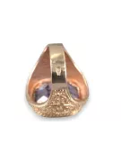 Rosa rosa de oro de 14 quilates 585 Anillo de sello de los hombres Alejandrita vsc035r Soviética rusa estilo Vintage