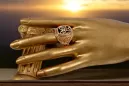 Rosa rosa de oro de 14 quilates 585 Anillo de sello de los hombres Alejandrita vsc035r Soviética rusa estilo Vintage