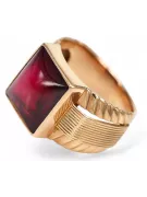 Російська троянда радянська 14к 585 золото Чоловіча рубінова печатка каблучка vsc012