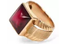 Vintage rose pink 14k 585 gold Men's ruby signet ring vsc012