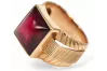 Vintage rose pink 14k 585 gold Men's ruby signet ring vsc012