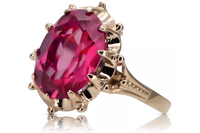 Oro rosa antiguo original de 14k Rubí Anillo Estilo vintage vrc079r Oro rosa antiguo original de 14k Rubí Anillo Estilo vintage vrc079r