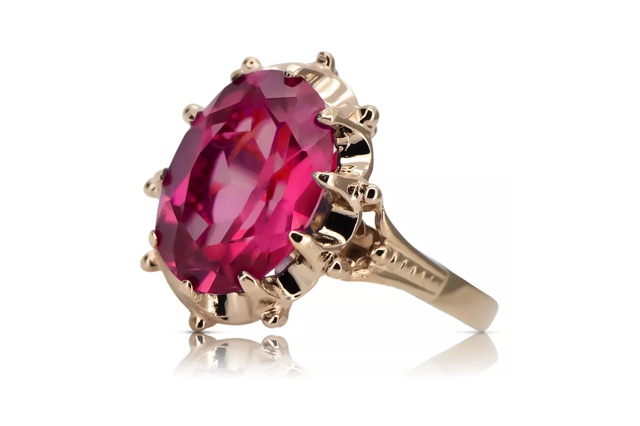 Ruby Original Vintage 14K Rose Gold Ring Vintage vrc079r