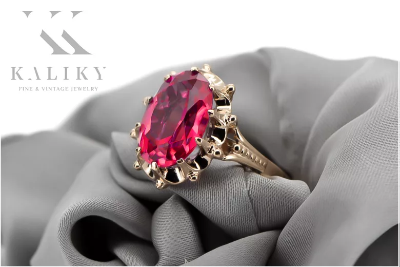 Ruby Original Vintage 14K Rose Gold Ring Vintage vrc079r
