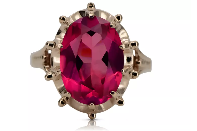 Ruby Original Vintage 14K Rose Gold Ring Vintage vrc079r