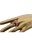 Anneau Rubis Or rose 14 carats vintage d'origine Style vintage vrc079r