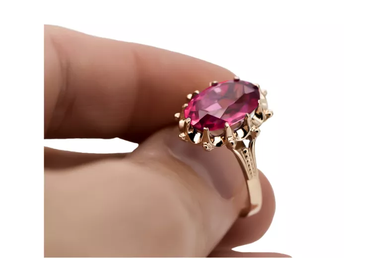 Ruby Original Vintage 14K Rose Gold Ring Vintage vrc079r