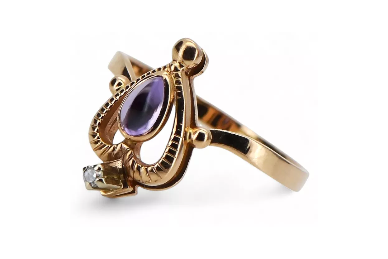 Russian Soviet rose 14k 585 gold Alexandrite Ruby Emerald Sapphire Zircon ring  vrc034