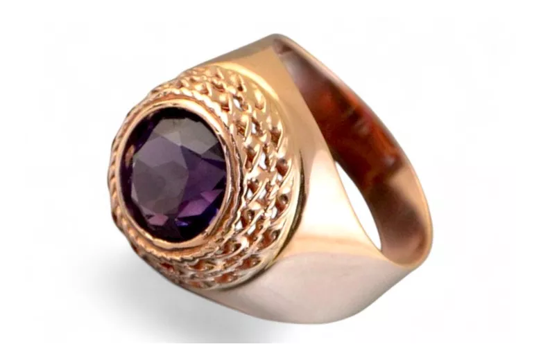 Vintage rose pink pink 14k gold 585 Men's Ruby Alexandrite signet ring Vintage vsc005