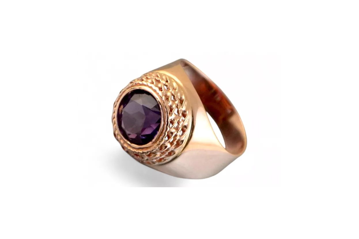 Vintage rose pink pink 14k gold 585 Men's Ruby Alexandrite signet ring Vintage vsc005