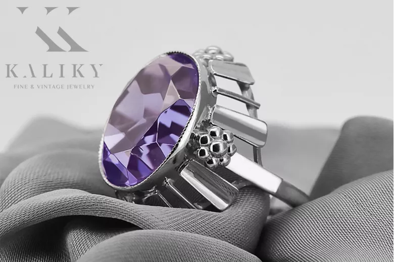 Rus sovietic a crescut 14k 585 aur Alexandrite Ruby Emerald Sapphire Zircon inel vrc014
