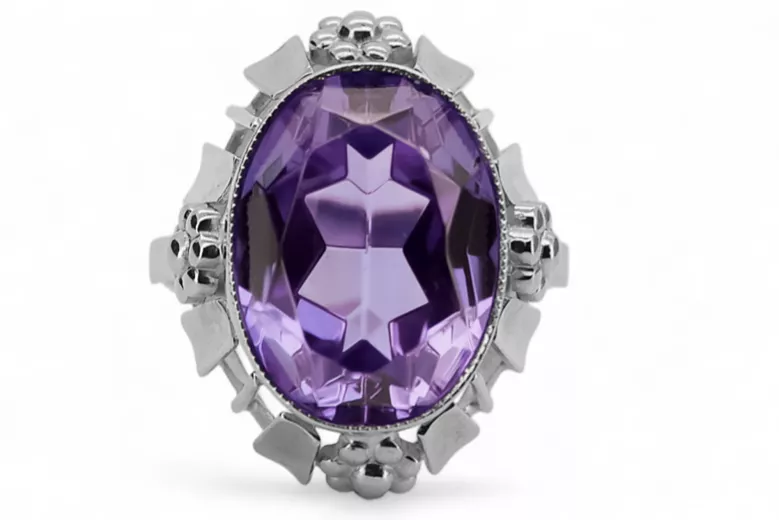 Russian Soviet rose 14k 585 gold Alexandrite Ruby Emerald Sapphire Zircon ring  vrc014