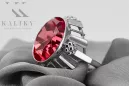 Argent sterling 925 Rubis Anneau Artisanat vintage vrc043s